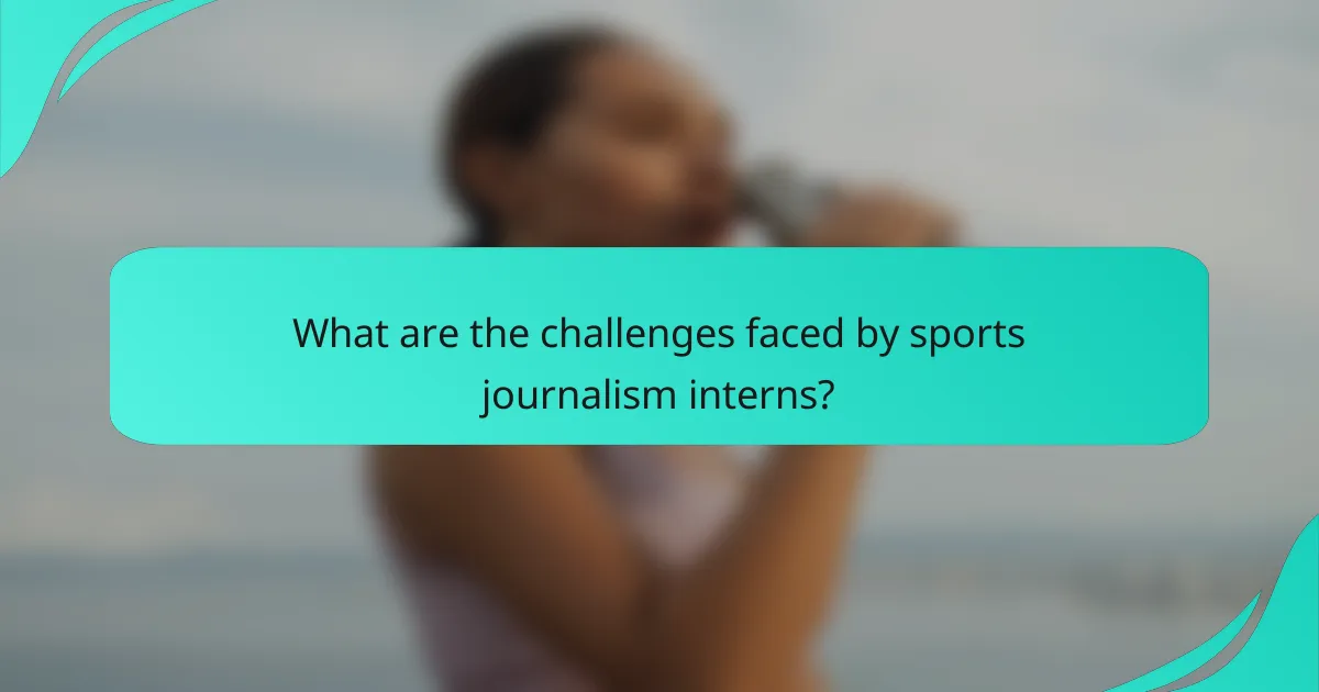 What are the challenges faced by sports journalism interns?