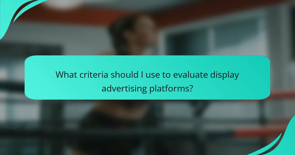 What criteria should I use to evaluate display advertising platforms?