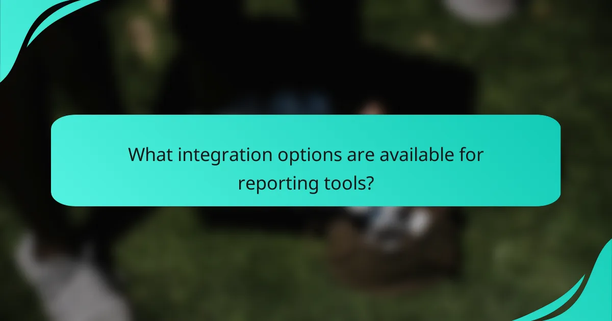 What integration options are available for reporting tools?